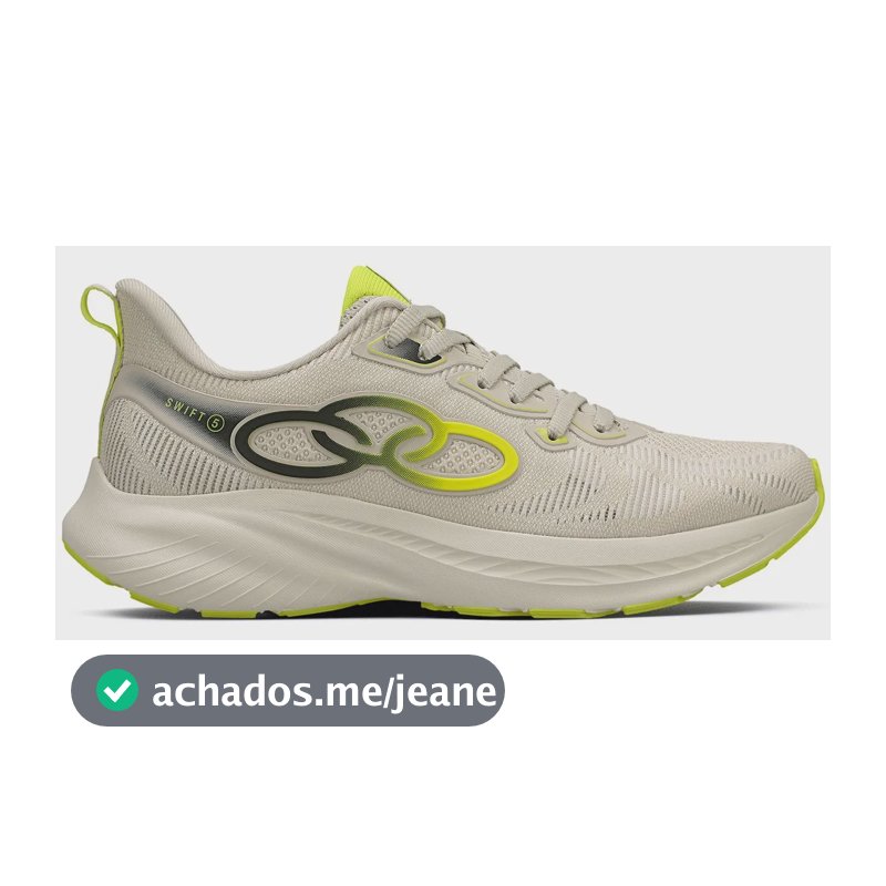 Tênis De Corrida Swift 5 Unissex Confortável - Olympikus Branco E Preto 38 Br