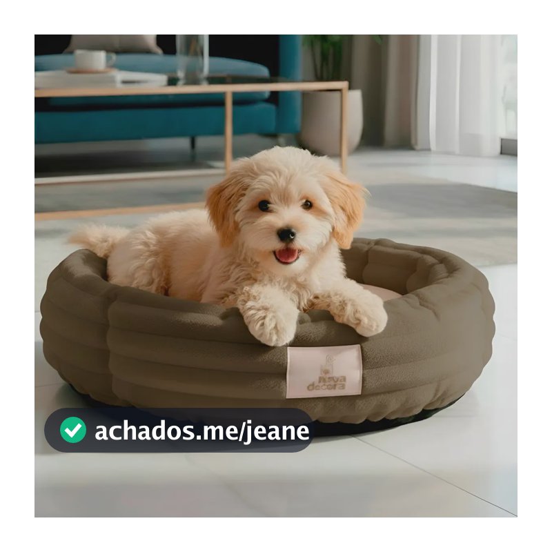 Cama Cachorro Gato Nuvem Ninho Caminha Pet Redonda 50cm Cor Mocha
