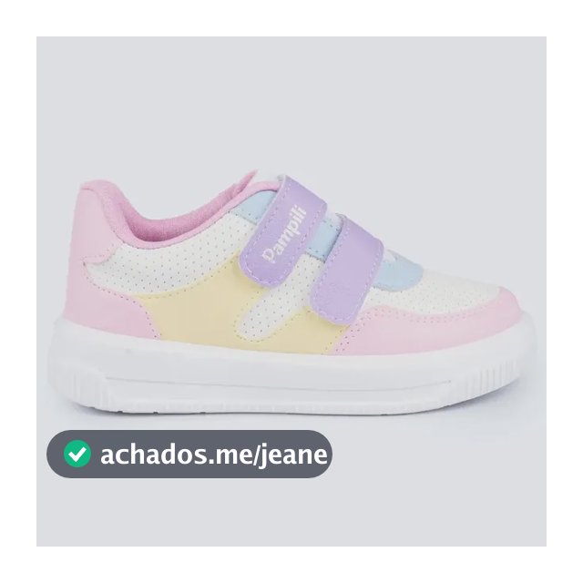 Tênis Pampili Up Branco Candy Velcro Infantil Menina
