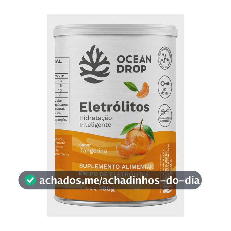 Eletrólitos Ocean Drop Sódio Potássio Fósforo Magnésio Eletrolitos 180g Sabor Tangerina