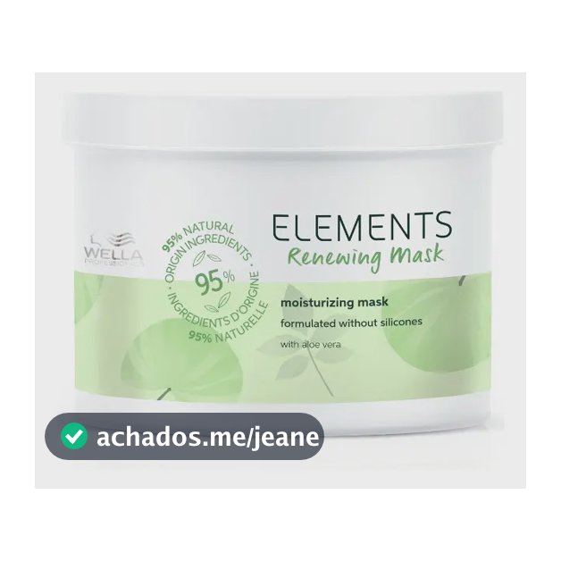 Mascara Capilar Wella Elements Renewing Com Aloe Vera 500ml