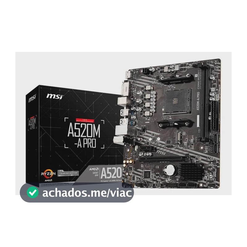 Placa-mãe Msi A520m-a Pro Am4 Matx Ddr4 Preto