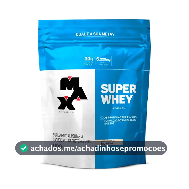Proteína Max Titanium Super Whey Refil em pó sabor Baunilha x 900g