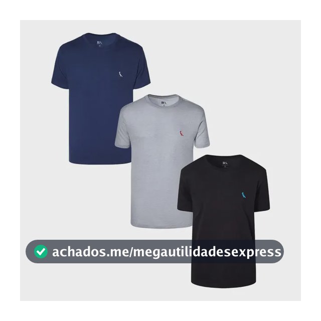 Kit 3 Camisetas Bordadas Céu Reserva