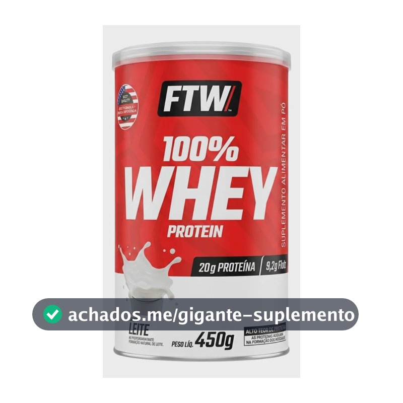 Whey Protein Concentrado 100% Ftw 450g Lata Proteína Origina Leite