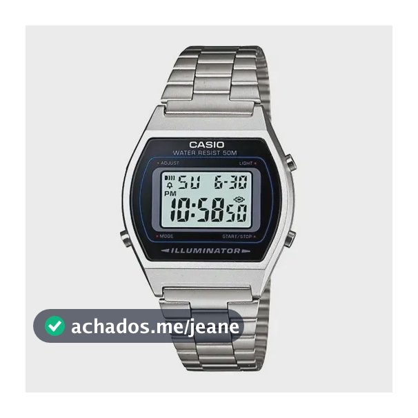 Relogio Casio B640 Retrô Prata 50m Aler. Piscante B 640 A168 Prateado Cinza