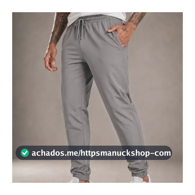 Calça Jogger Masculina Tactel Academia Treino Esportiva Slim Cinza Liso G