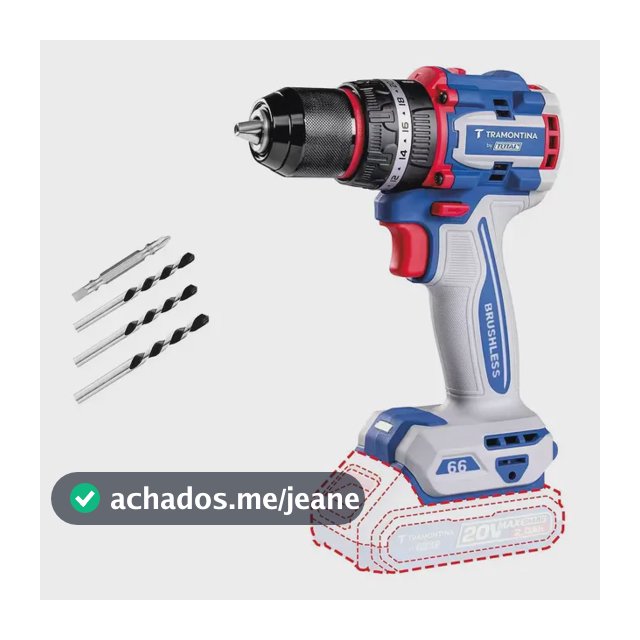 Parafusadeira Furadeira De Impacto By Total 20v Brushless 66 Azul