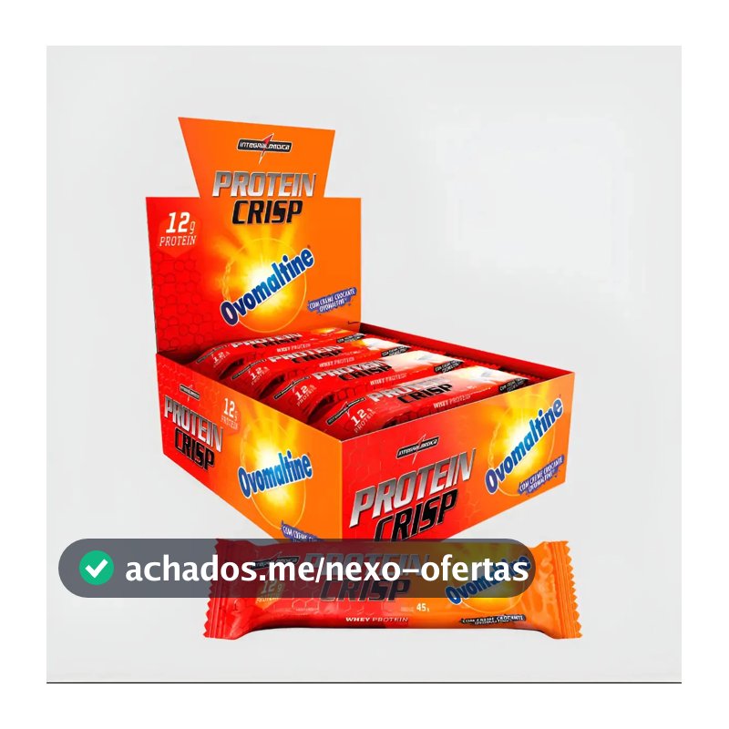 Barrinha Proteica Integralmédica Crisp 12 Un - 12g Proteinas Sabor Ovomaltine