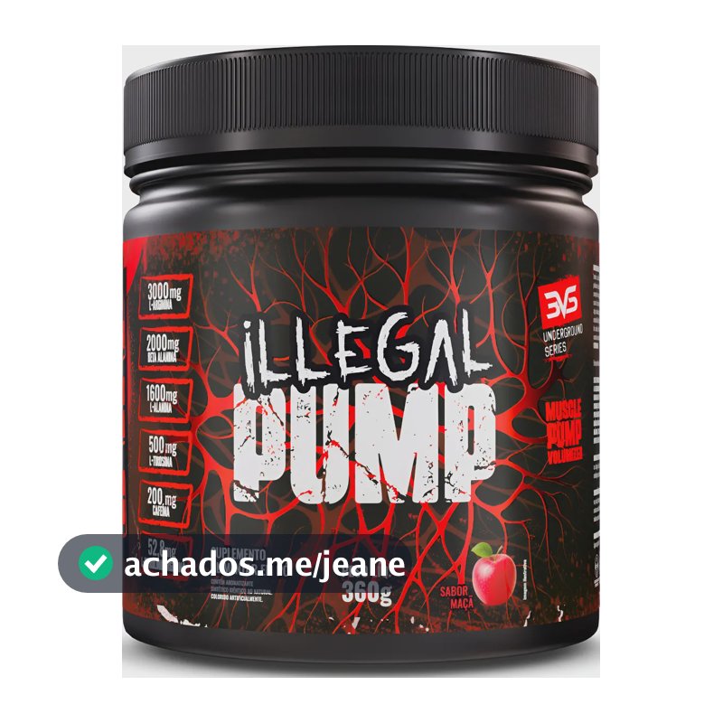 ILLEGAL PUMP Sabor Maçã - Pré Treino Extra Forte Formula Para A Performance Através Da Vasodilatação Avançada