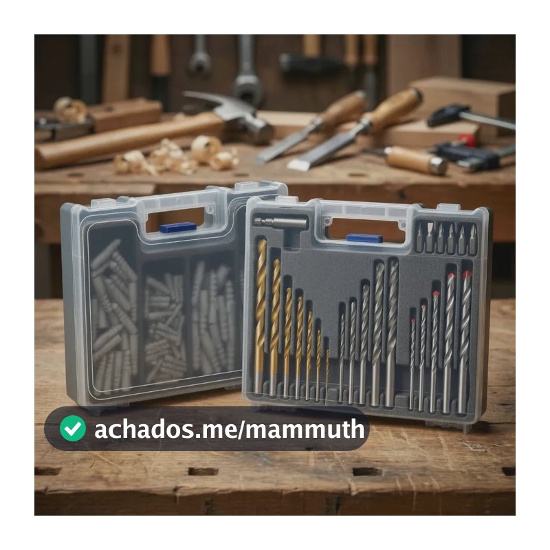 Jogo Brocas Bits Buchas 195 Peças Com Maleta Broca Para Concreto Madeira Metal Hss Aço Carbono Bits Crv Suporte Magnético Para Parafusadeira Furadeira Kit Completo