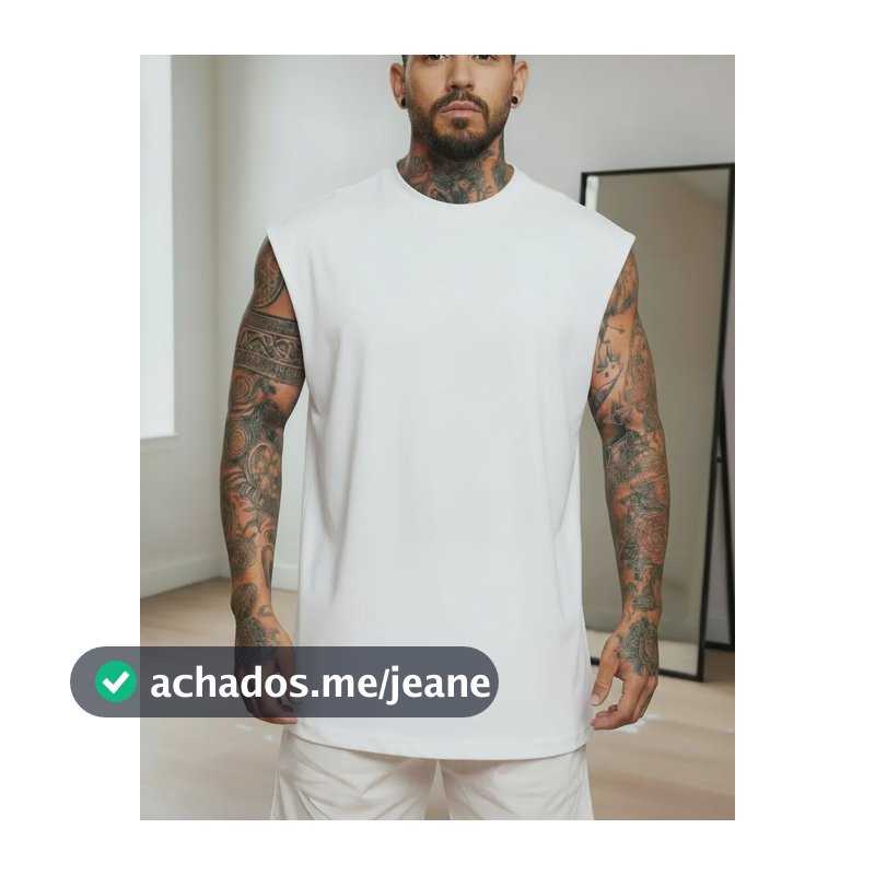 Regata Oversized Masculino Tamanho Grande Básica Lisa Branco G