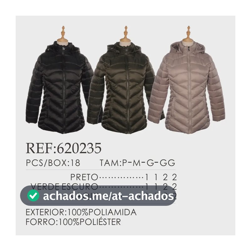 Jaqueta Fem. Nylon Alongado Capuz Facinelli 620235 Preto P Lisa
