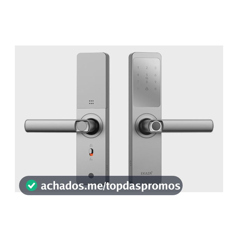 Fechadura Digital Inteligente Biometria Lyra Wifi Ekaza Alumínio Prateado