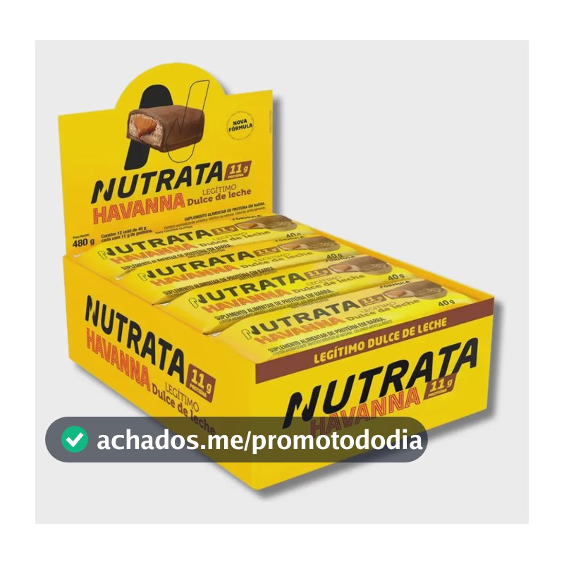 Caixa 12un Grego Bar Havanna 40g - Barra De Proteína Nutrata Doce De Leite