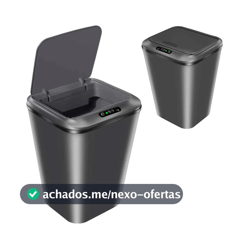 Lixeira Inteligente Automática Recarregável USB 3 Modos Abertura Tampa Silenciosa Lixeira Para Banheiro Cozinha Quarto Cor Cinza 87001