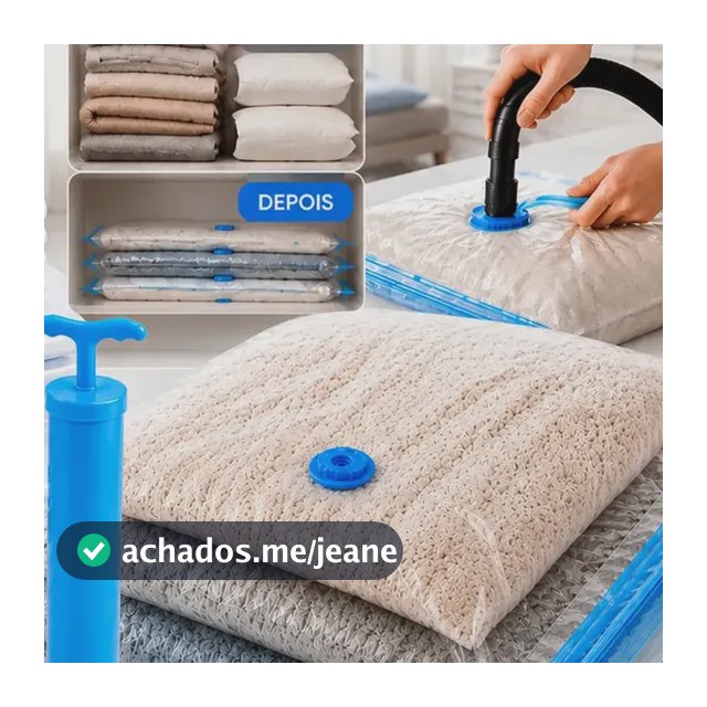 Kit 10 Sacos a Vácuo Reutilizáveis com Bomba para Viagem e Organização