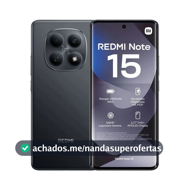 Celular Redmi Note 15 Dual Sim 4G 128gb 6gb Ram - preto