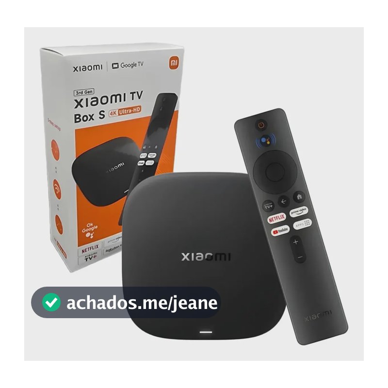 Mi Box S Tv Xiaomi 3a Geração 32gb 4k Ultra Bivolt Preto