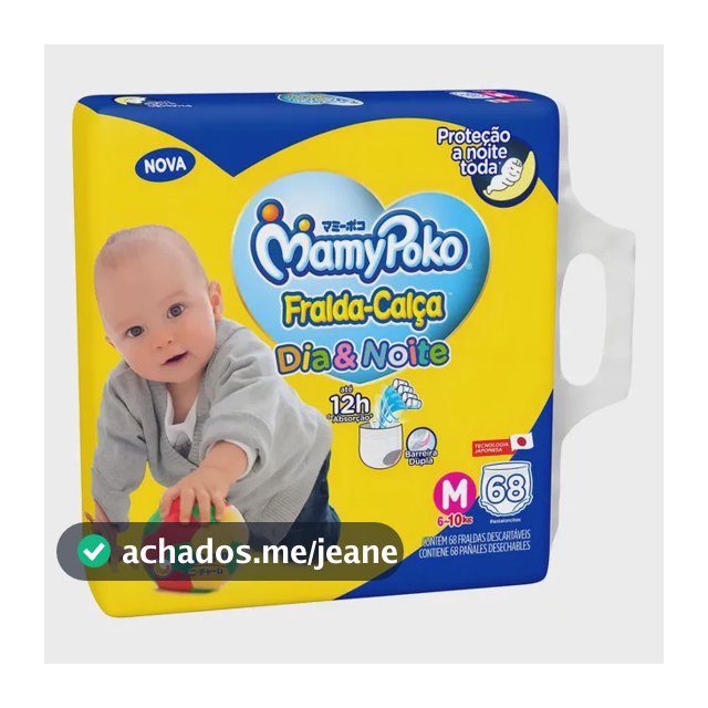 Fralda Calça Mamypoko Dia&noite Giga M 68 Unidades