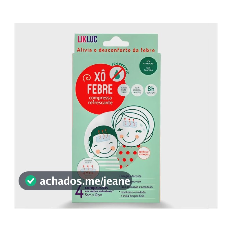 Xo Febre Compressa Refrencante 4 Unidades Branco