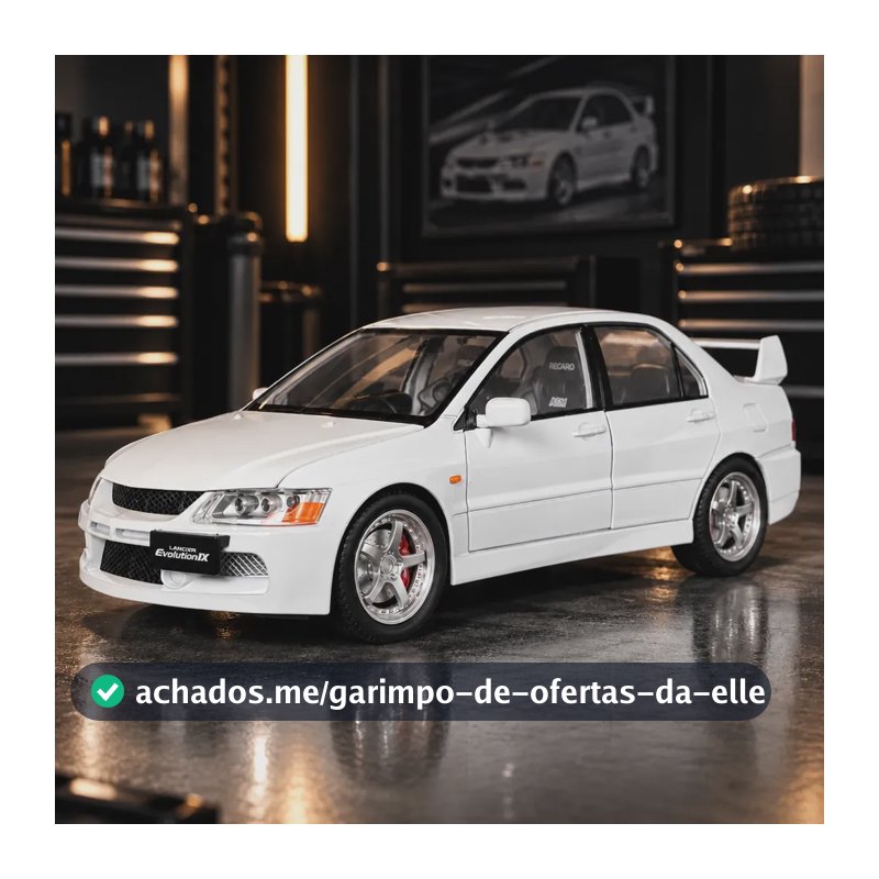 Miniatura Mitsubishi Lancer Evolution 1:24 Jinlifang Bran Branco