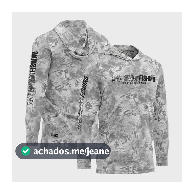 Camisa Sublimada C/capuz Proteção Uv +50 Clear Mar Negro