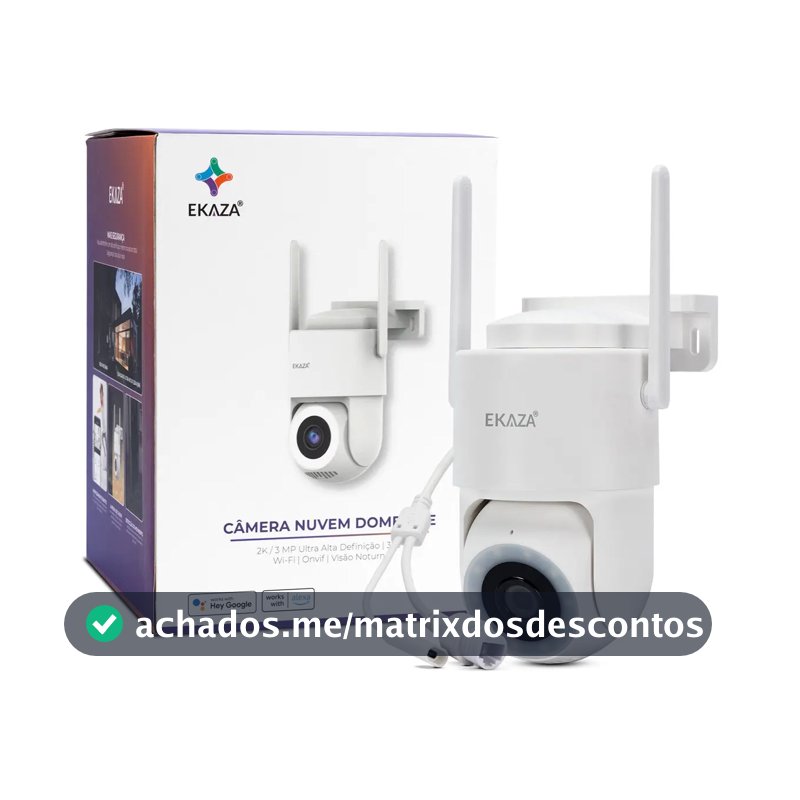 Câmera de segurança Externa Wifi Dome Lite Prova da Água Resistente Ip66 Ekaza Branco