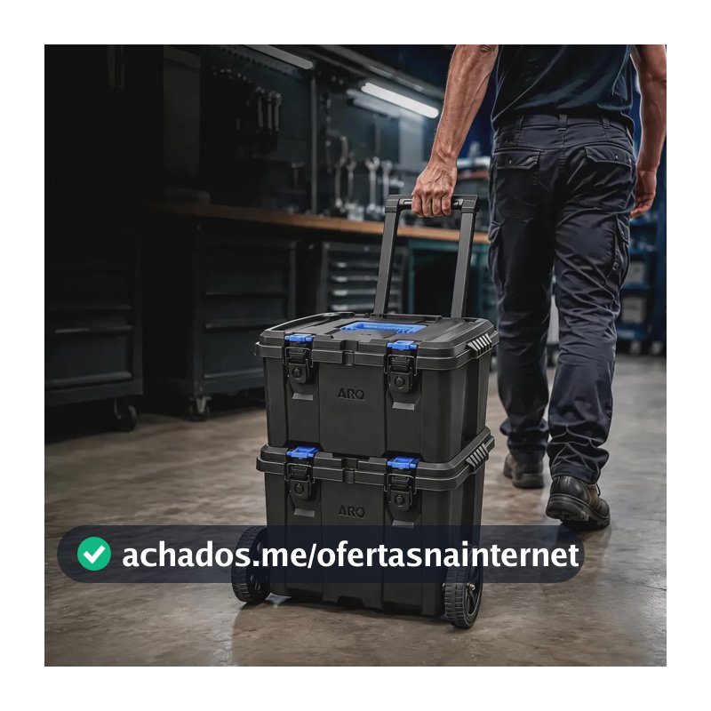 Kit Caixa De Ferramentas Modular Ultra Box C Rodas 2 Em 1 Preto