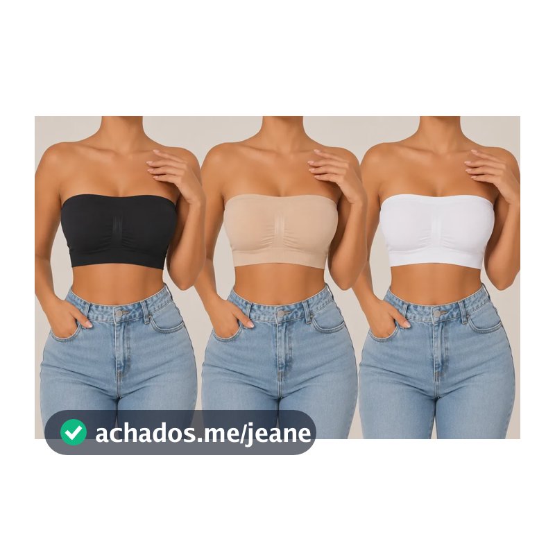 Kit 3 Sutiã Premium Tomara Que Caia Sem Costura Top Faixa Sortidas G-44