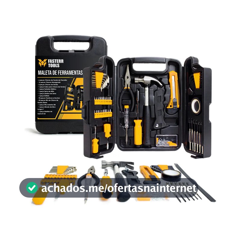 Kit Jogo De Ferramentas 142 Peças Fasterr Com Maleta