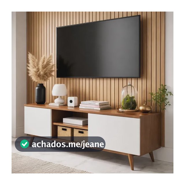 Rack Para Tv Retro Com Pe Palito 2 Portas E Nicho Ajl Store Branco