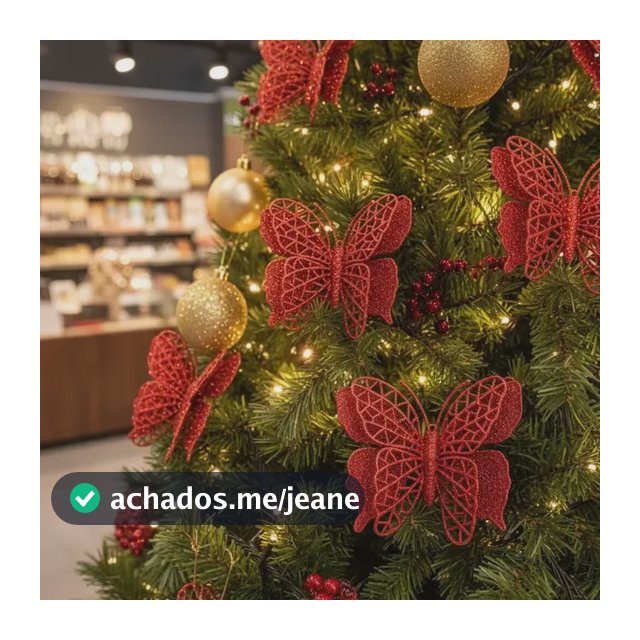 Kit 6 Borboletas 10 Cm Brilhantes Enfeite Árvore De Natal