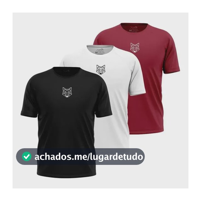 Kit 3 Camisetas Masculina Dry Alpha Lobo Geométrico