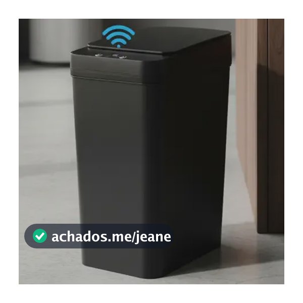 Lixeira Sensor Automática Inteligente 13 L Presença Moderna Preta