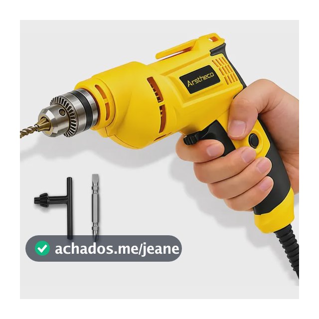 Furadeira Parafusadeira 850w 3/8 Mandril Chave 10mm Amarelo Amarelo 110v 50/60hz