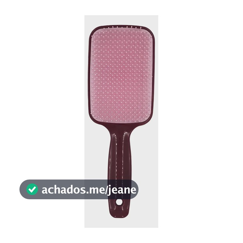 Pente Escova De Cabelo Raquete Flex Desembaraçadora Mágica Cor Açaí/Rosa Bebê