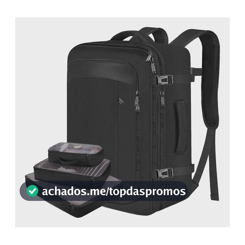 Mochila Viagem 40L Grande Expansível Antifurto Impermeável Aviao Mala De Mao Item Pessoal Masculina Feminina Yorepek Liso