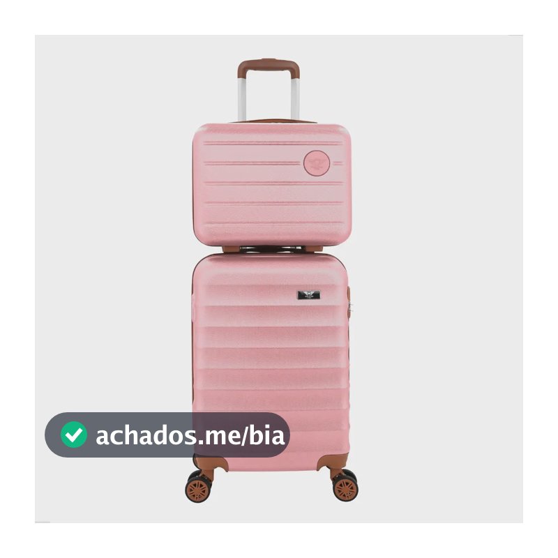 Kit Mala De Viagem Bordo Mão Pequena 10kg Abs Cadeado 360