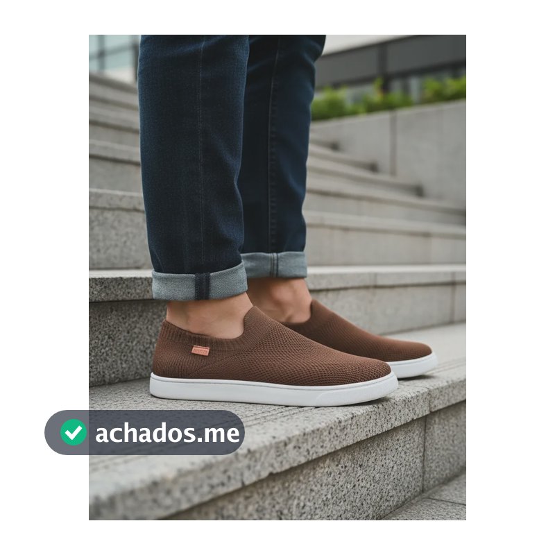 Tênis Feminino Slip On Casual Anacapri Liso Marrom Liso 38