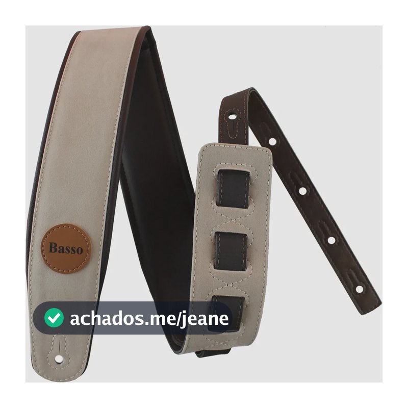 Correia Basso CLA01 de Suede Camurça para Violão, Guitarra e Baixo