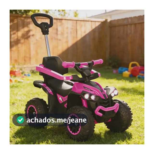Quadriciclo Infantil Elétrico Passeio 6v Criança Com Musicas Marcha Ré e Haste Empurradora Direcionável