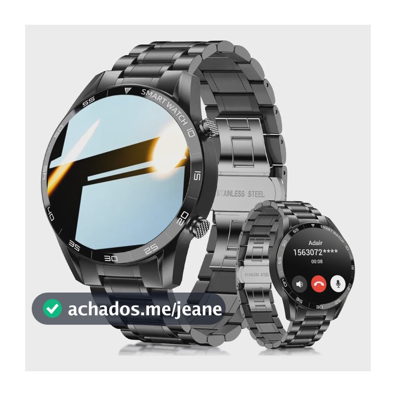 Relógios Inteligentes Homens Smartwatches Resistente À Água Preto Aços Inoxidáveis