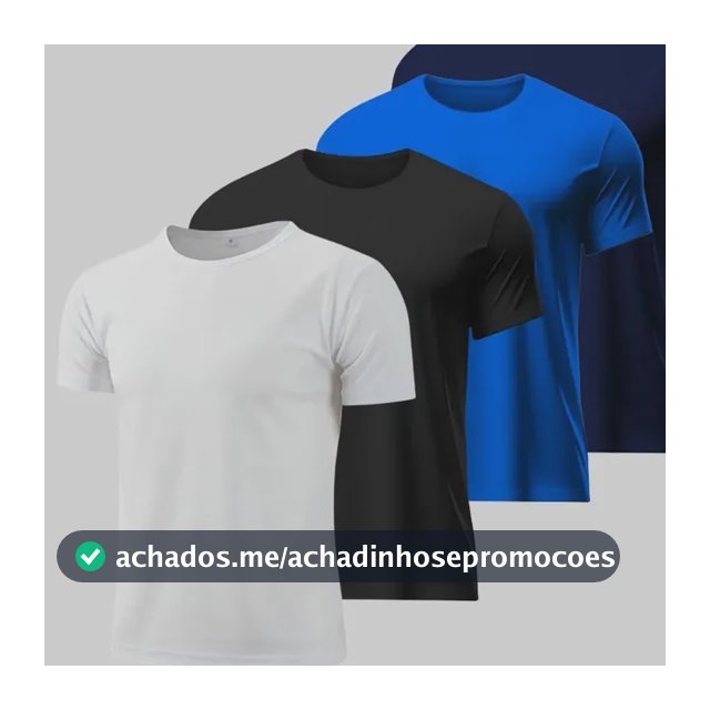 Kit 5 Camisetas Básicas Masculina Dry Fit Lisa Tradicional Cor-1 Gg