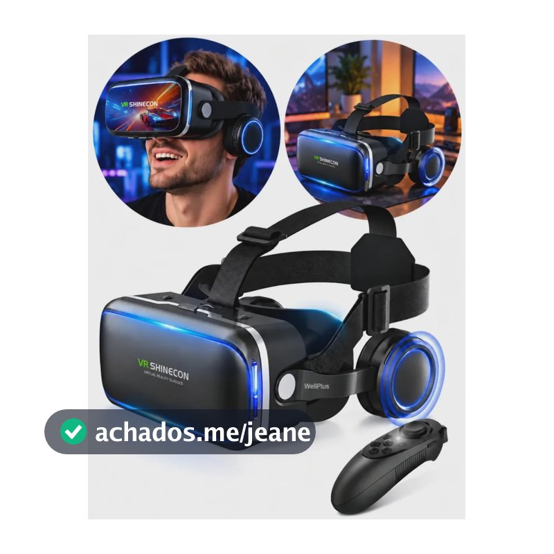 Óculos VR Shinecon SC-G04E Realidade Virtual 3D c/ Fone Controle Android iOS WellPlus