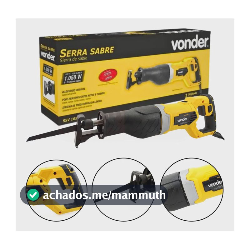 Serra Sabre 1050w, Ssv 1050 com 2 Lâminas Vonder