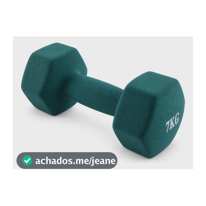 Halteres Hexagonais Multicoloridos, 2-9kg, Fitness Verde Escuro 7kg