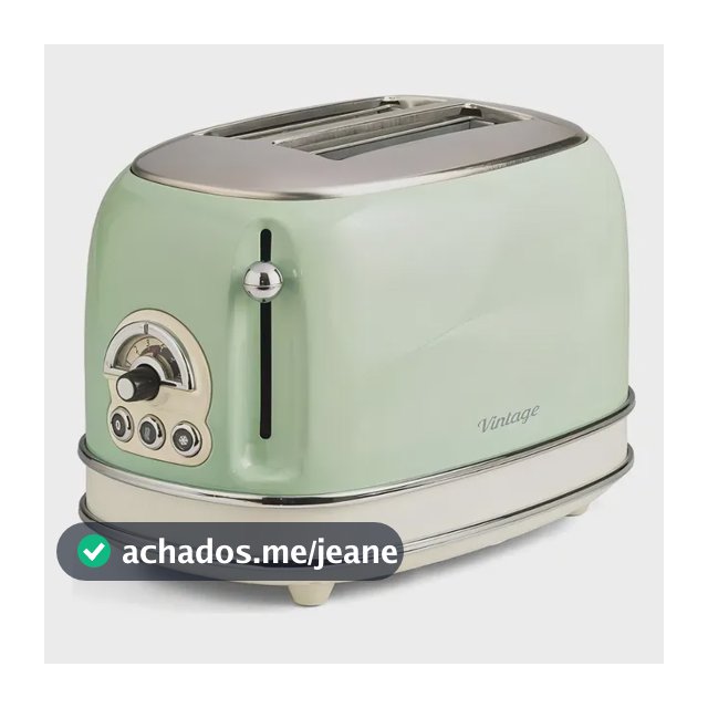 Torradeira Elétrica Ariete Vintage Verde 6 Níveis 750w