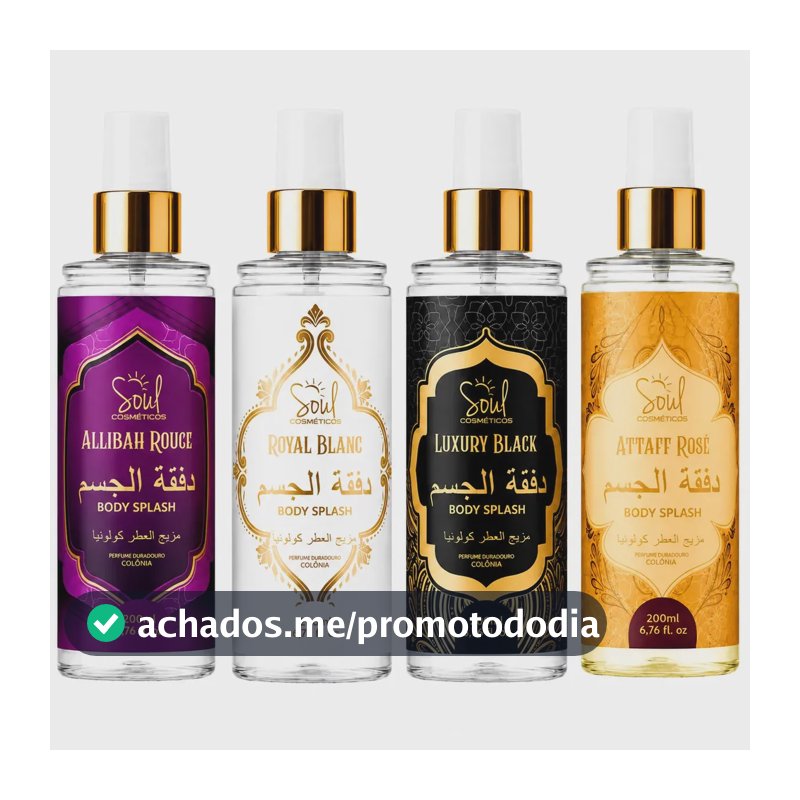 Body Splash Arabe C/4un 200ml Perfume Feminino de Luxo Alta Concentração