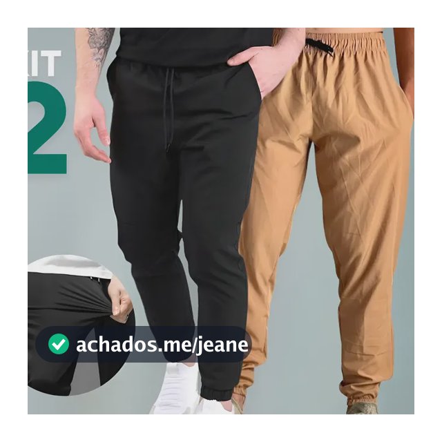 Kit 2 Calças Tactel Masculina Jogger Com Elastano Treino
